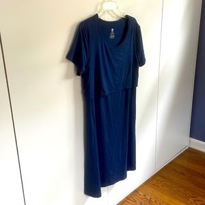 Navy Eleanora nursing dress from Kindred Bravely